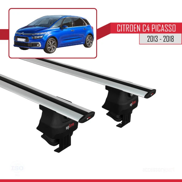 Citroen C4 Picasso (MK2) 2013-2018 Arası ile uyumlu ACE-4 Ara Atkı Tavan Barı GRİ ürün görseli 1