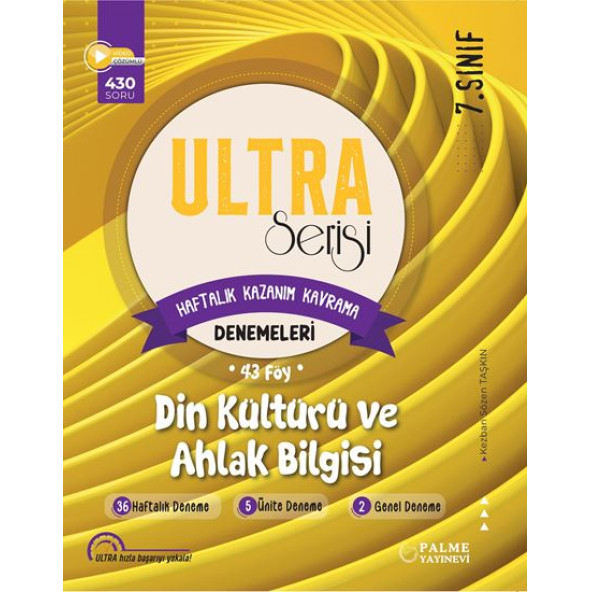 Palme Yayınevi 7.Sınıf Ultra Din Kültürü Haftalık Kazanım Kavrama Denemeleri ürün görseli 1