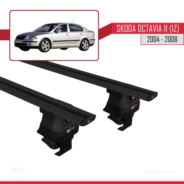 Skoda Octavia II (1Z) 2004-2008 Arası ile uyumlu ACE-4 Ara Atkı Tavan Barı SİYAH ürün görseli 1