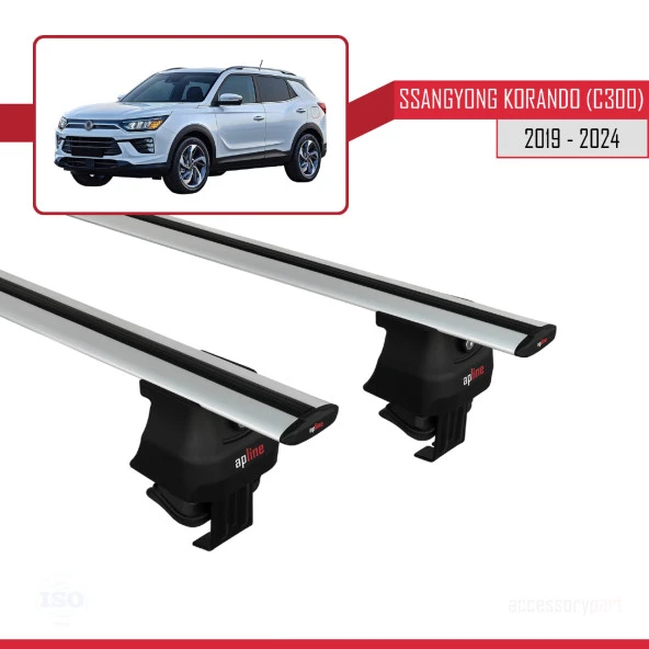 Ssangyong Korando (C300) 2019 ve Sonrası ile uyumlu ACE-4 Ara Atkı Tavan Barı GRİ ürün görseli 1