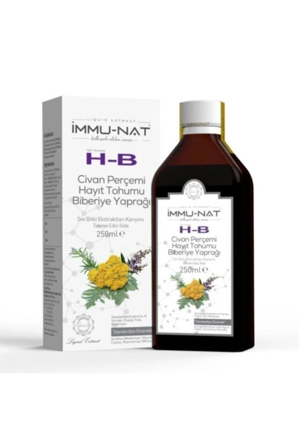 İMMU-NAT Xp Tonis H-b Civan Perçemi Hayıt Tohumu Bibariye Yaprağı Sıvı Ekstraktı 250 ml ürün görseli 1