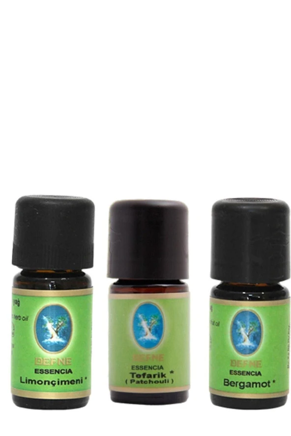 NUKA Defne Organik Limon Çimeni Yağı Bergamot Yağı Paçuli Tefarik Yağı 5 Ml. 3 'lü Paket ürün görseli 1
