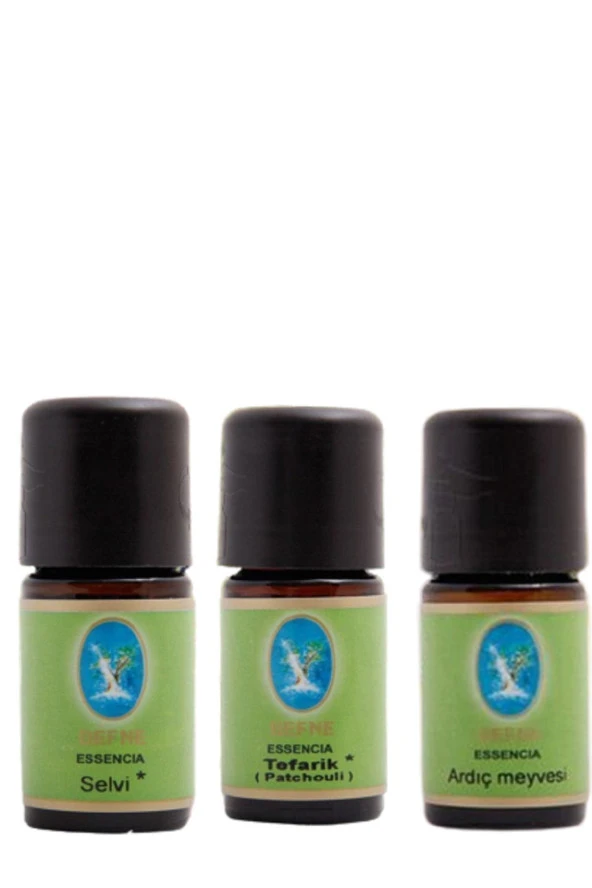 NUKA Defne Essencia Organik Ardıç Yağı Servi ( Selvi ) Yağı Paçuli ( Tefarik ) Yağı 5 ml 3' Lü Paket ürün görseli 1