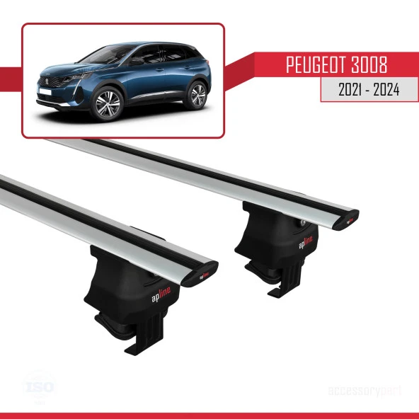 Peugeot 3008 2021 ve Sonrası ile uyumlu ACE-4 Ara Atkı Tavan Barı GRİ ürün görseli 1