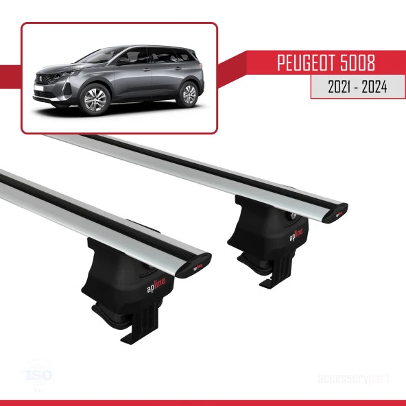 Peugeot 5008 2021 ve Sonrası ile uyumlu ACE-4 Ara Atkı Tavan Barı GRİ ürün görseli 1
