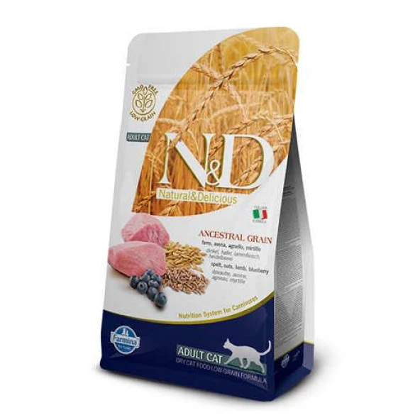 N&D Düşük Tahıllı Kuzu Etli ve Yaban Mersinli Kedi Maması 10 Kg ürün görseli 1