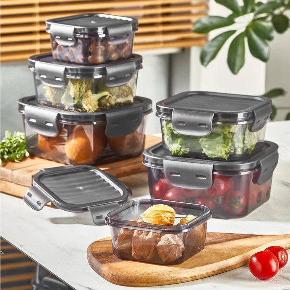 Mithra Life 6 Adet Vakumlu Sızdırmaz Saklama Kabı Seti 400ML 800ML 1400ML MIT1087 ürün görseli 1