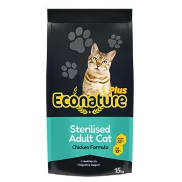 Econature Plus Tavuklu Kısırlaştırılmış Yetişkin Kedi Maması 15 Kg ürün görseli 1