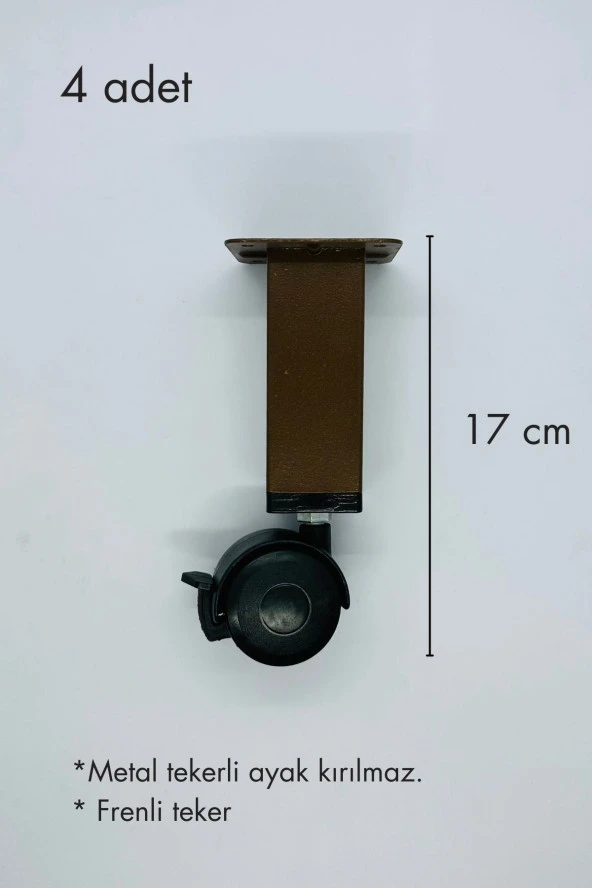 kolexonline Masa tekeri sehpa tekeri sihirli sehpa tekeri, metal kırılmaz ceviz renk ürün görseli 1