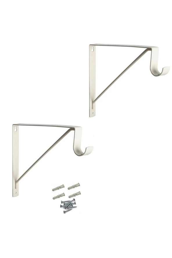 Depolife 20x20cm Metal Braket Raf Tutucu Fortmanto Demiri 25mm Askılık Borusu Takılabilir Montajlı 2li Set ürün görseli 1