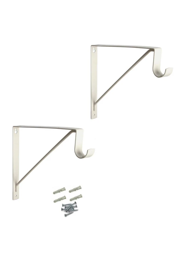 Depolife 25x25cm Metal Braket Raf Tutucu Fortmanto Demiri Askılık Borusu Takılabilir Duvar Montajlı 2 Adet ürün görseli 1
