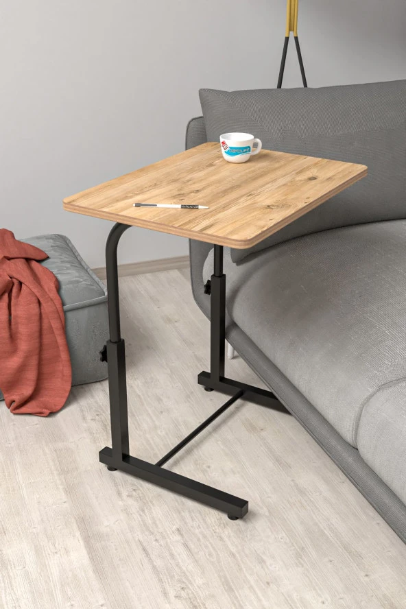 Depolife Yükseklik Ayarlı Laptop Sehpası Kahvaltı Ders Çalışma Bilgisayar Ofis Yemek Çocuk Masası Metal Ayak ürün görseli 1