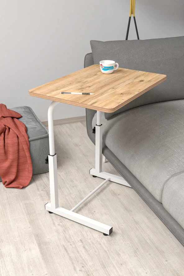 Depolife Yükseklik Ayarlı Laptop Sehpası Kahvaltı Ders Çalışma Bilgisayar Ofis Yemek Çocuk Masası Metal Ayak ürün görseli 1