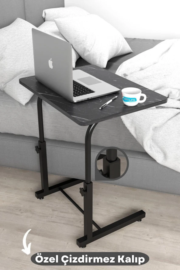 Depolife Yükseklik Ayarlı Laptop Sehpası Kahvaltı Ders Çalışma Bilgisayar Ofis Yemek Çocuk Masası Metal Ayak ürün görseli 1