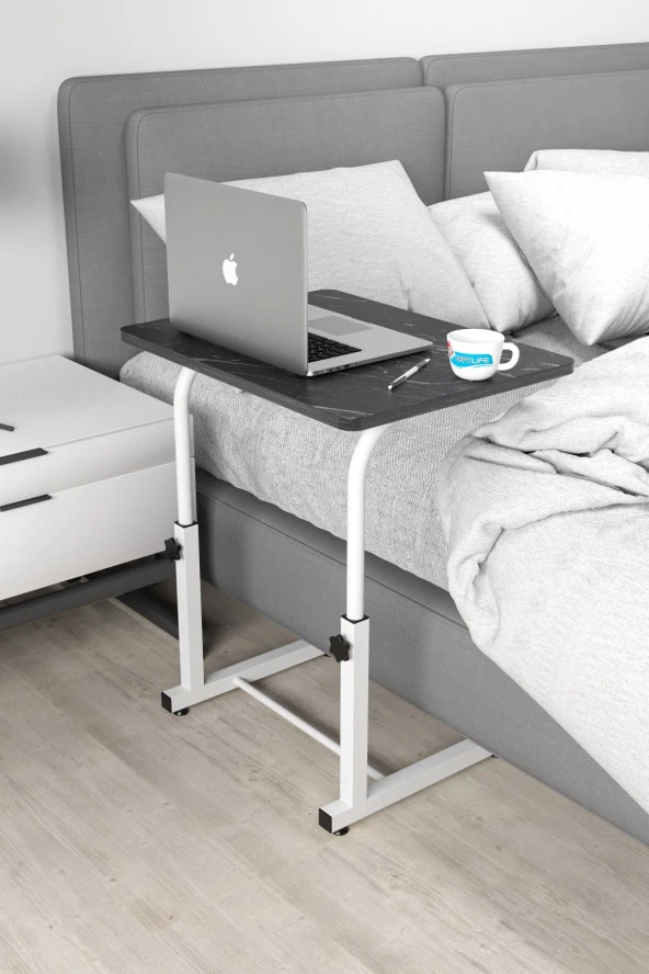 Depolife Yükseklik Ayarlı Laptop Sehpası Kahvaltı Ders Çalışma Bilgisayar Ofis Yemek Çocuk Masası Metal Ayak ürün görseli 1