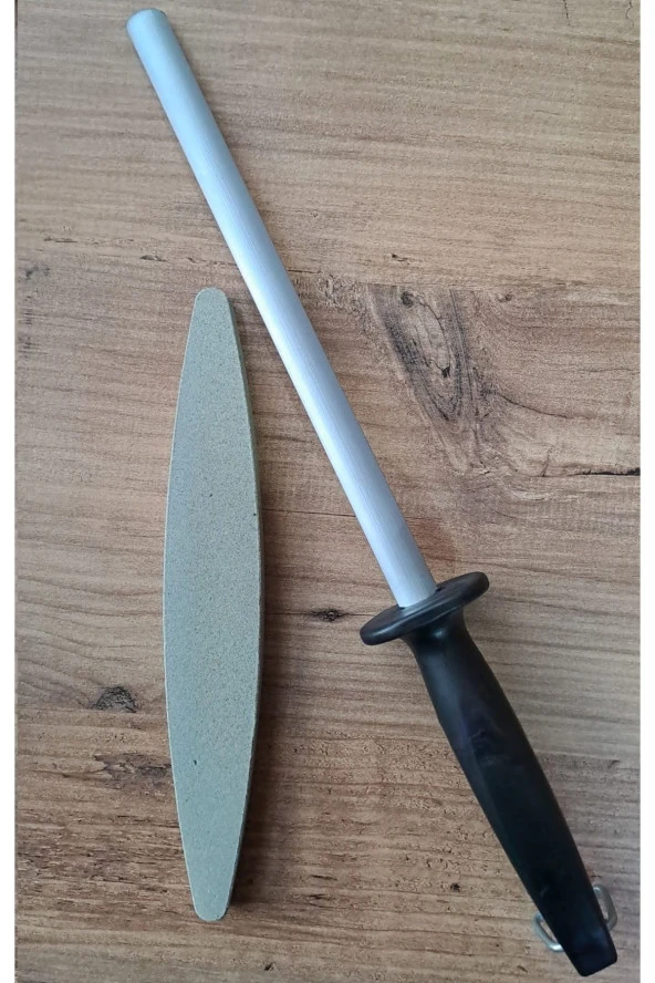 bıçak bileme oval masat ve bileme taşı satır nacak bileme Yassı 37cm masat tırpan taşı seti ürün görseli 1