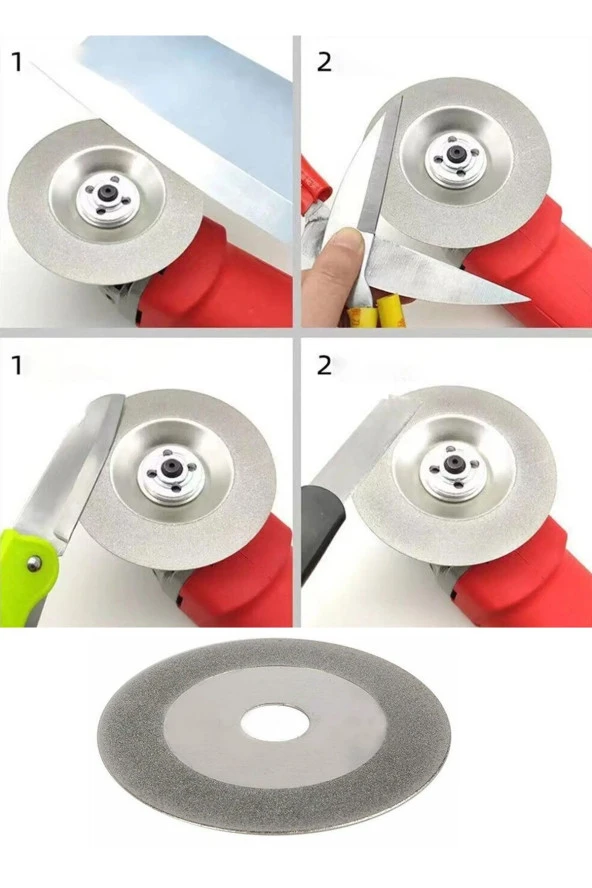 Depolife Bıçak Satır Makas Balta bileme diski 100mm Elmaslı eğeleme disk avuç taşlama spiral uyumlu disk ürün görseli 1