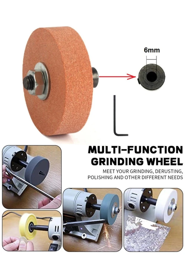 Depolife 6mm Motor Mili Için Bileme Taşı Ve Kaplin Motoru Bileme Makinesine Dönüştürme Seti Bıçak Satır Için ürün görseli 1