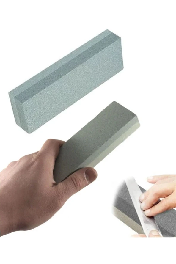 Depolife Bileme Taşı Çift Kumlu Bıçak Satır Nacak Balta Bileme Taşı 20cm ürün görseli 1