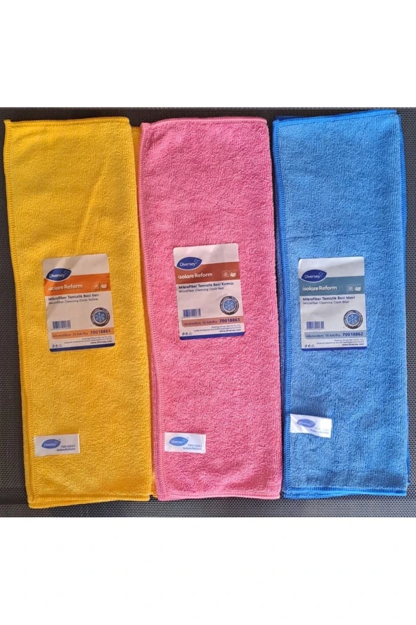 Diversey Solare Microfiber Cam Bezi 3lü set 40X40cm Diversey solare reform 3 Adet ürün görseli 1