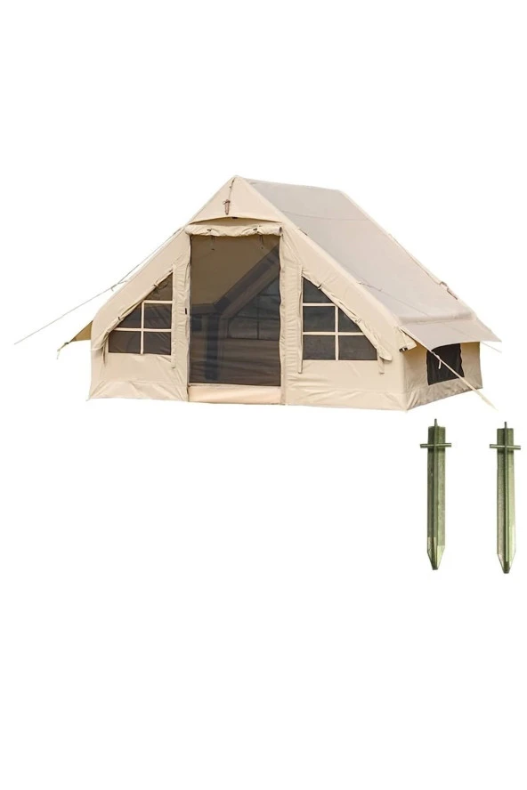 Depolife Kamp Çadırı Kazığı Çelik T Profil Zemin Çivisi 250mm Metal Çadır Kazığı 2li Galveniz Kazık ürün görseli 1