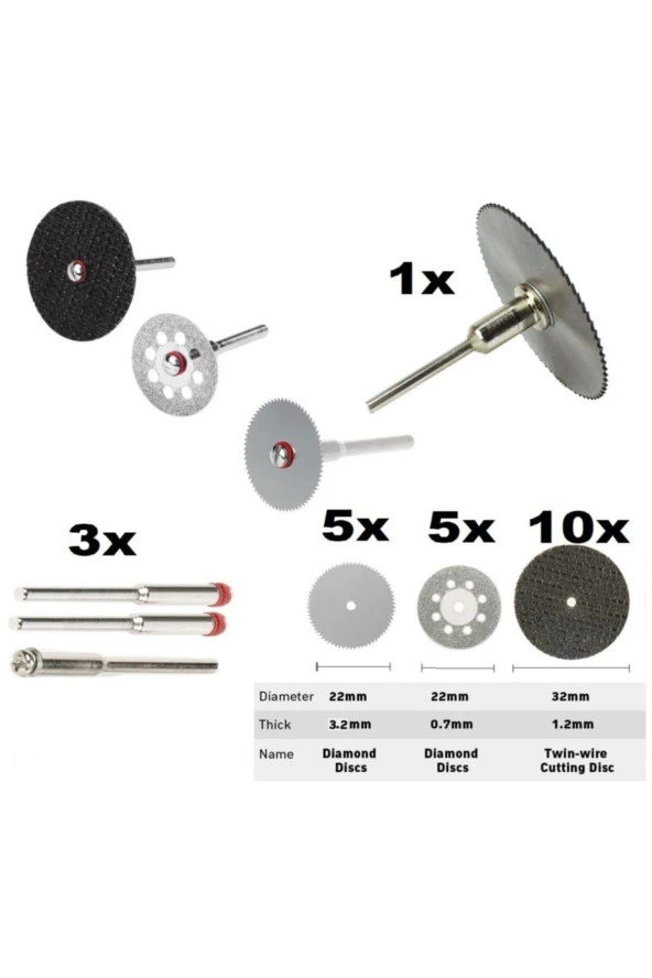 Depolife Mini Grinder Vız Vız Için Kesici Aksesuar Seti Ahşap Metal Plastik Cam Kesme Mini Disk ürün görseli 1