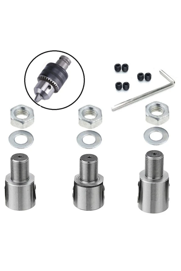 Depolife 3/8mm Kaplin Vida Seti Okul Proje Ödev Hobi Uygulama Motor Mandren Için 5mm-8mm-10mm Mil 3 Adet ürün görseli 1