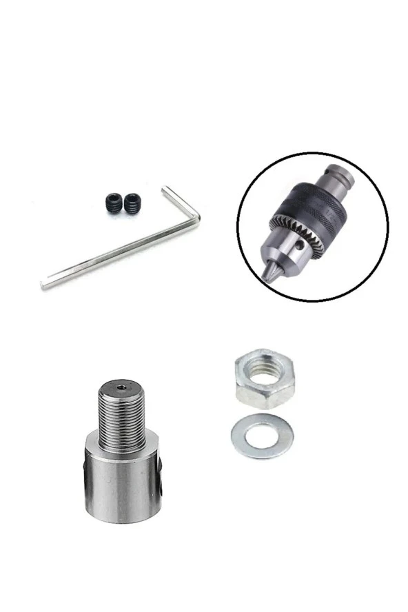 3/8mm Kaplin Vida Seti Okul Proje Ödev Hobi Uygulama 10mm Motor Mili Için Mandren Adaptör ürün görseli 1