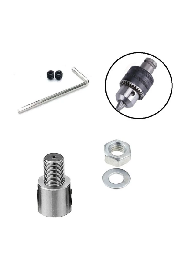 3/8mm Kaplin Vida Seti Okul Proje Ödev Hobi Uygulama 5mm Motor Mili Için Mandren Adaptör ürün görseli 1