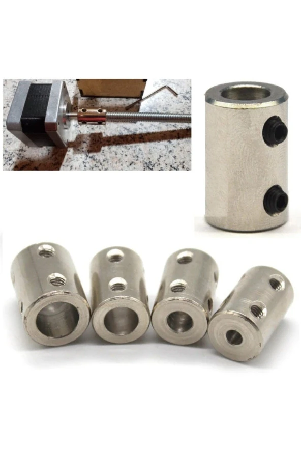 Depolife Cnc Motor Şaftı Çoğaltıcı 3mm 4mm 5mm 6mm Şaft Kaplini 4lü Bağlantı Elemanı Okul Proje Ödev Uygulama ürün görseli 1