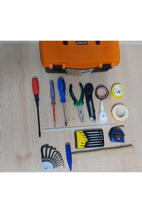 Depolife Çantalı Alet Takımı Seti Saatçi Tornavida Metre Çekiç Gargaburun ürün görseli 1