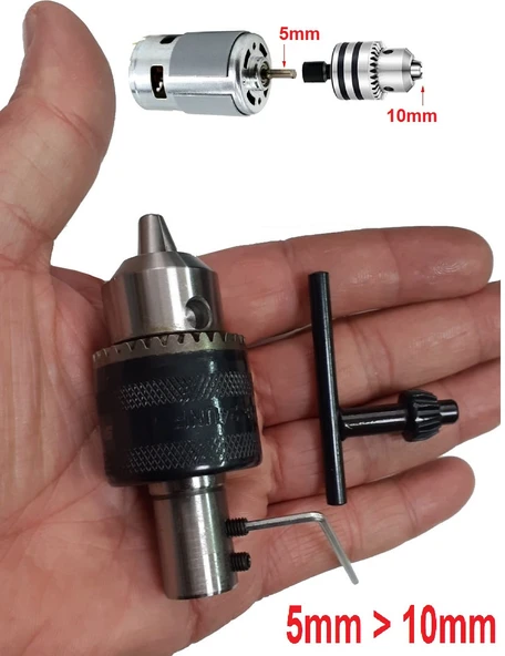 Depolife Motor Için 10mm Mandren Ve 5mm Kaplin Adaptör Seti Okul Proje Ödev Hobi Uygulama ürün görseli 1