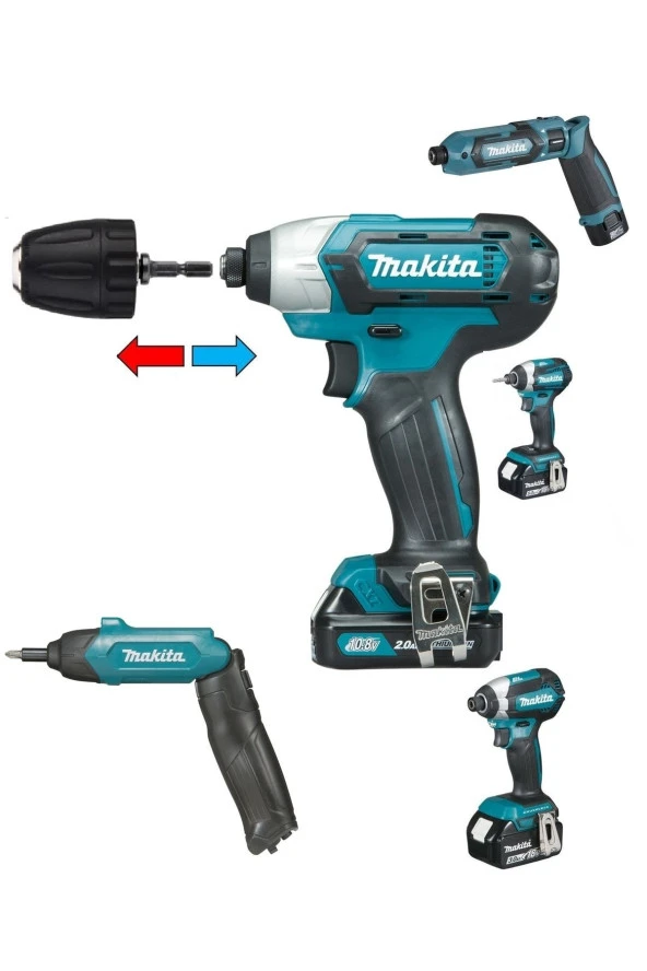 Depolife Makita Td022dse Td0101f 6722d 6723dw Td090dwe Td090dwex1 Dtw285rfe Akülü Şarjlı Matkap Için ürün görseli 1