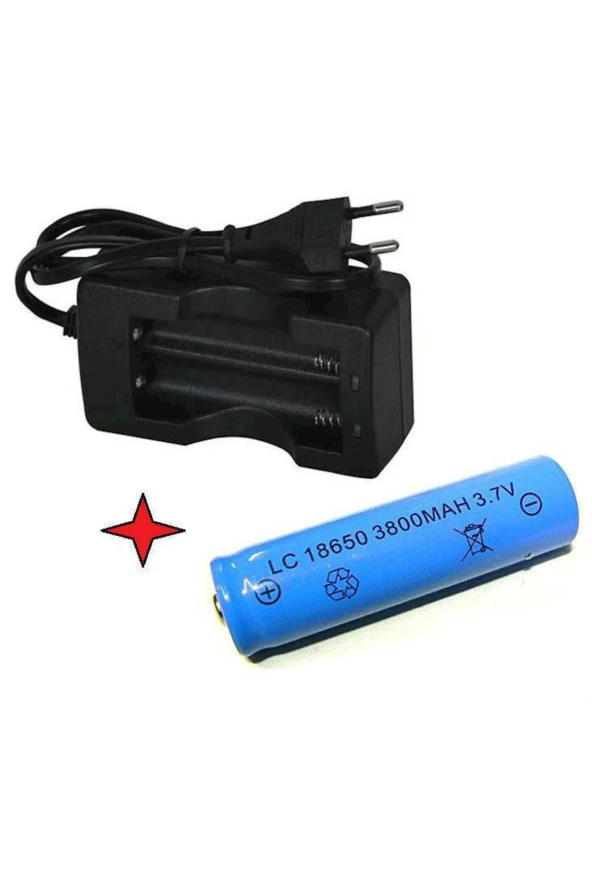 Depolife 18650 Pil 2li Şarj Cihazı Seti 18650 3.7v Lion 3800 Mah Pil Kordonlu Led Gösterge Şarj Seti ürün görseli 1