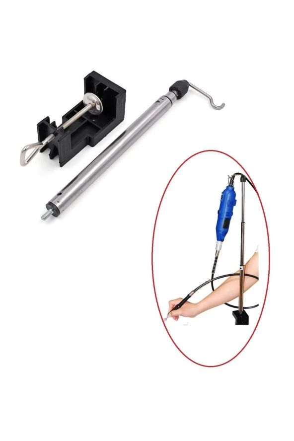 Depolife Dremel Benzeri Gravür Makineleri Için Masa Alet Askı Sehpası Teleskopik Masa Montaj Mengene Aparat ürün görseli 1