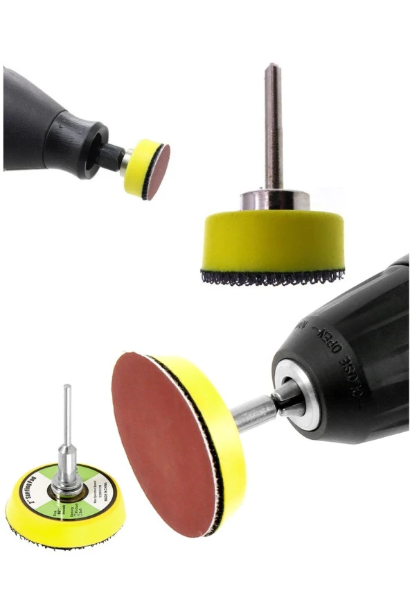 Depolife Dremel Tarzı Mini Kalıpcı Vız Vız Için 5cm ve 2.5cm Cırtlı Zımpara Pedi Zımpara Tabanı seti 4 parça ürün görseli 1