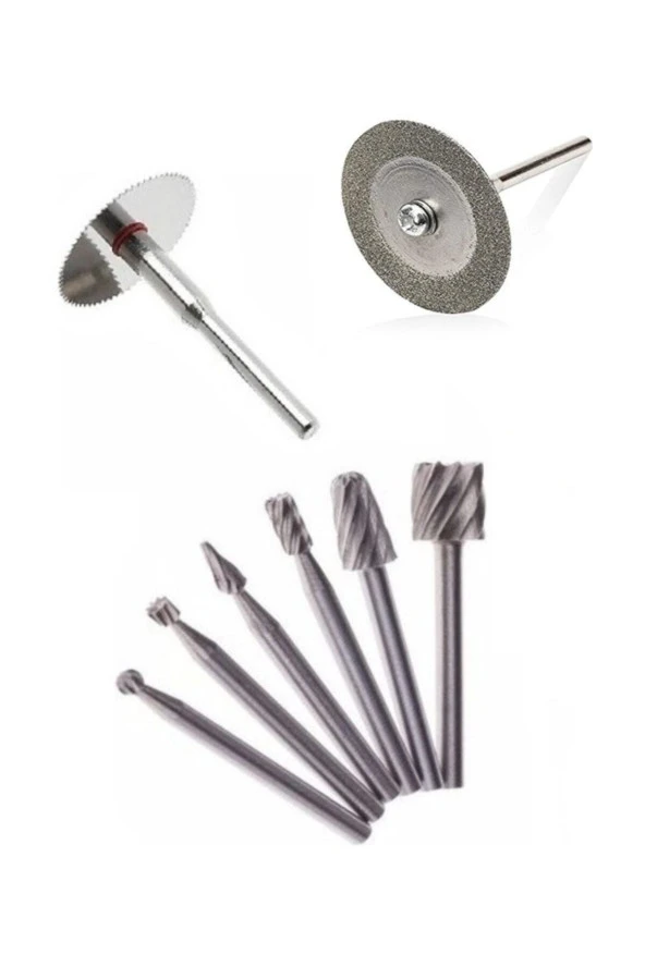 Depolife Dremel Proxxon Banco Grinder Uyumlu Ahşap Oyma Elmas Kesici Mini Kesici 10lu Hobi Seti ürün görseli 1
