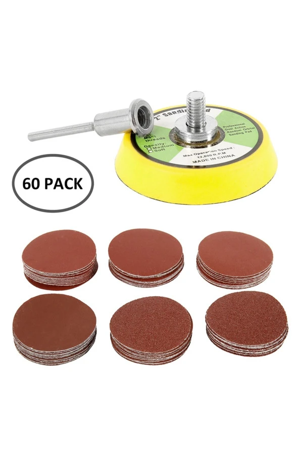 Dremel Proxxon Uyumlu Benzeri Gravür Makinası Için 5cm Çırt Taban Zımpara Seti 60 Adet Zımparalı Set ürün görseli 1