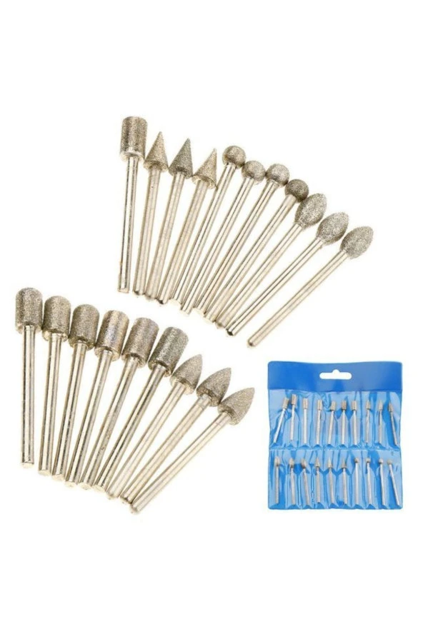 Depolife Dremel Proxxon Benzeri Kalıpcı Taşlama Cam Fayans Delme Mermer Granit Aşındırma Elmas Freze Uc Seti ürün görseli 1