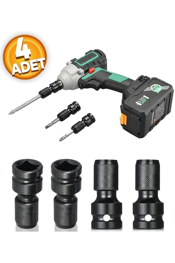 Depolife Darbeli Matkap için Uç Adaptörü 1/2 köşeli tahrik 1/4 altıgen şaft burç adaptör hızlı germe dönüştür ürün görseli 1