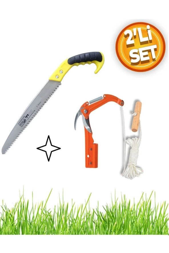 Depolife bahçe yüksek ağaç dal kesme makası ve Ahşap kesme budama testere seti  2 parça set ürün görseli 1