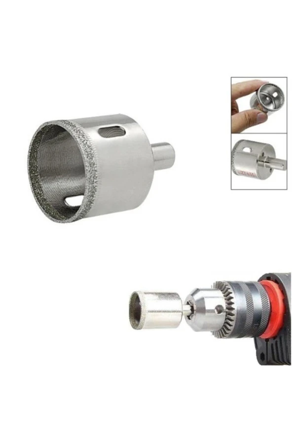 Depolife Mermer Granit Fayans Porselen Cam 25mm Yuvarlak Delme Pancı Elmas Uçlu Delik Açma Karot Matkap Ucu ürün görseli 1
