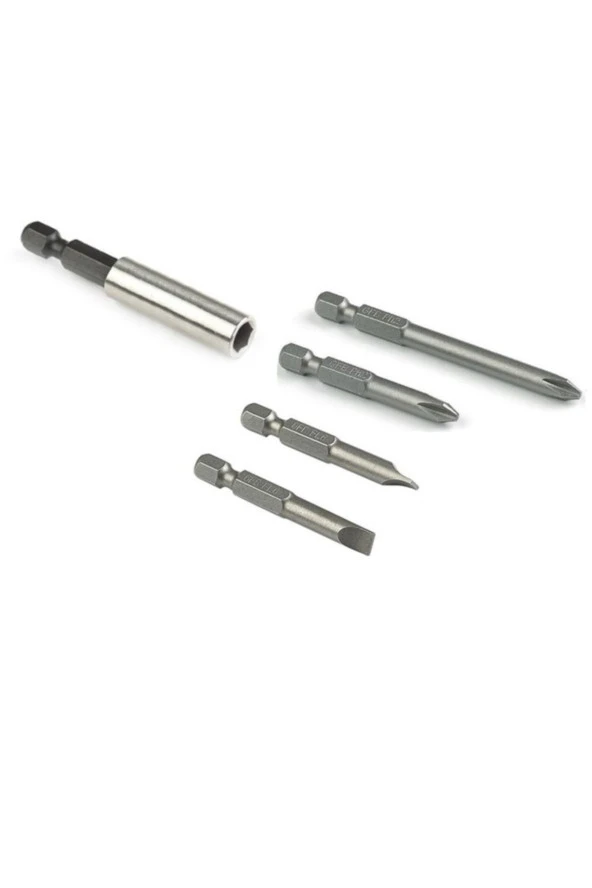 Depolife Mıknatıslı Bits Şaftlı Hızlı Değişim Uzatma Matkap Aparatı Metal Ahşap Düz 4 Adet Bits Uç Seti ürün görseli 1