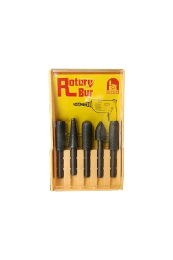 Depolife Rotary Bur Matkap Uçlu Eğe Seti 5 Li Takim Ahşap Metal Eğe Seti Ince Dişli ürün görseli 1