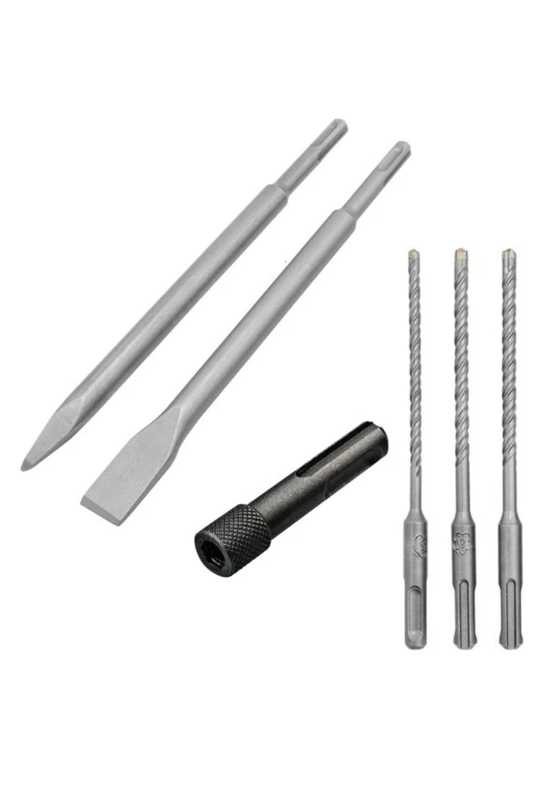 Depolife Kırıcı delici hilti için sds plus elmaslı 3lü matkap ucu murç keski sds vidalama bits adaptör seti ürün görseli 1