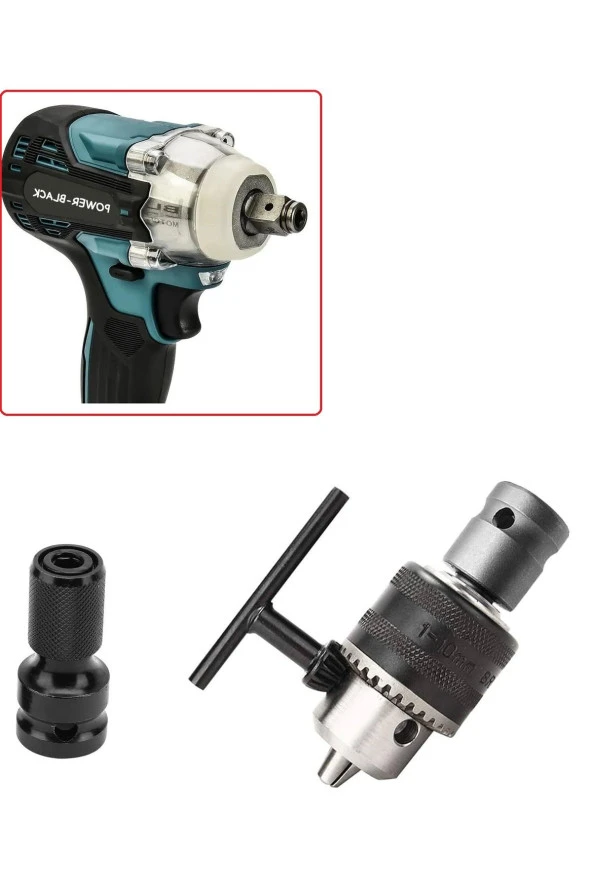 Depolife darbeli somun sökme makinesi için metal Mandren ve vidalama  bits Adaptör seti 1/2 hex dönüştücü ürün görseli 1
