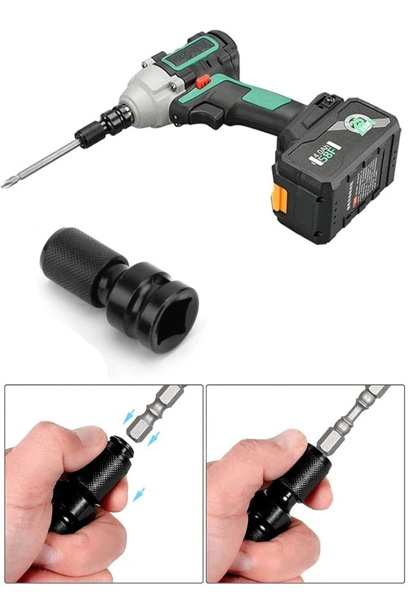 Depolife 1/2 Matkap Chuck Mandrenli Adaptör Somun Sökme Makinesini Hex Bits Uç Dönüştürme Paratı ürün görseli 1