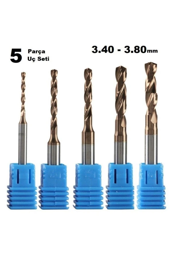 Depolife Kalıpçı Tornacı Delme Cnc Router Karbür Uç Seti 3.20mm 3.40mm 3.50mm 3.60 Carbide Matkap Uç Seti 4lü ürün görseli 1