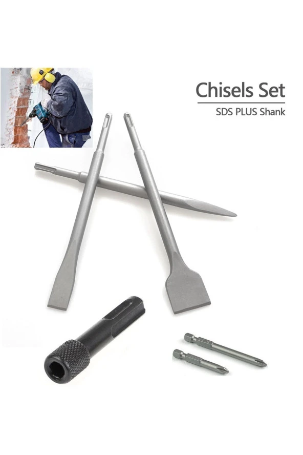 Depolife Beton Kırma Delme Raspalama Sds Plus Hilti Uç Seti Bits Vidalama Adaptörü Ve Uc Keski Murc Takımı ürün görseli 1
