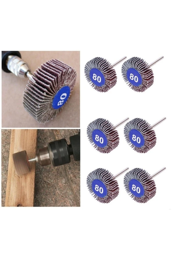 Depolife Gravür Makinası Cihazlar Için Mop Flap Disk Zımpara Seti 6lı 3mm Sap Çoklu Yaprak Zımpara Takımı ürün görseli 1